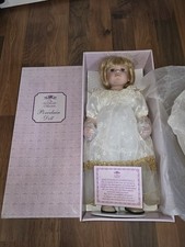 The Leonardo Collection Angel Porcelain Doll Vintage New In Box with Certificate