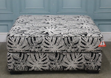 COLLINS & HAYES EXTRA LARGE FOOTSTOOL IN PALM JET FABRIC (1279)