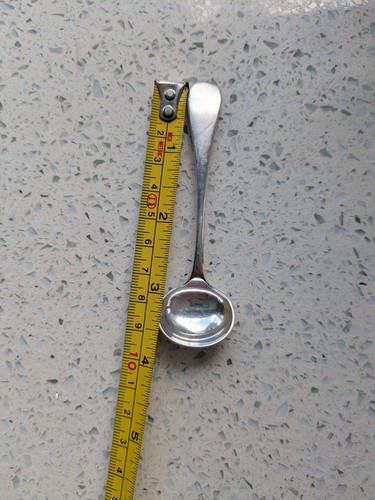 Solid silver condiment spoon - silver,