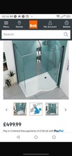 P Shape Complete Shower Cubicle Shower Enclosure 1400 x 900mm White Glass New