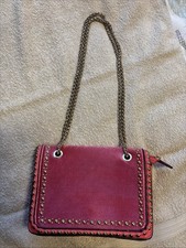 KOKO COUTURE TOPSHOP Pink Faux Leather And Suede Shoulder Bag with Gold Chain