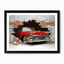 3d Broken Wall Bricks And A