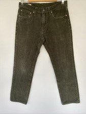 511 Premium Mens Levi Corduroy Cords Khaki Green Trousers W32 L27 Altered.