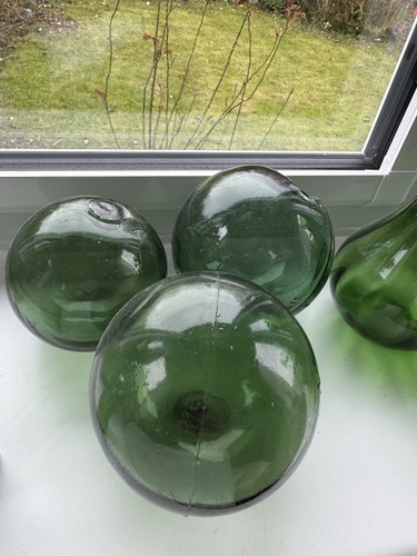 Vintage green glass - , fishing