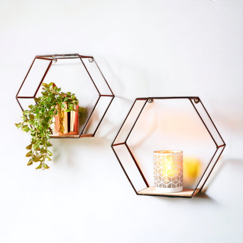 Metal wire floating wall - floating, shelf