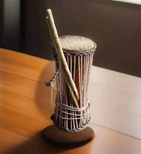 Handmade Small African Talking Drum Please  Check Photos 