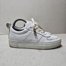 WHISTLES WOMEN'S LEATHER FLAT LOW TOP SNEAKERS WHITE SIZE UK6 EU39 (IKB3)