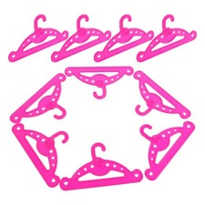  10 Pcs Baby Doll Accessories Plastic Clothes Hangers Racks Metal