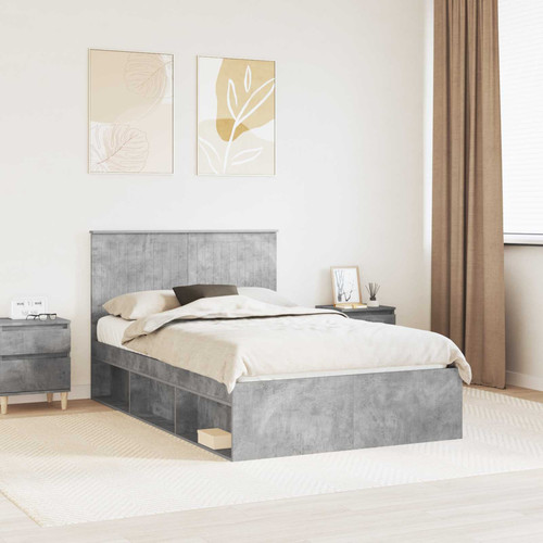 Bed frame concrete grey - frame,