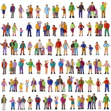 100pcs Model Trains HO Gauge 1:87 Painted Figures Passengers People 19 Poses