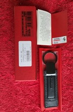 FERRARI KEYRING BLACK LEATHER