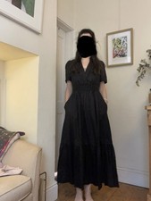 Boden Black Linen Maxi Dress