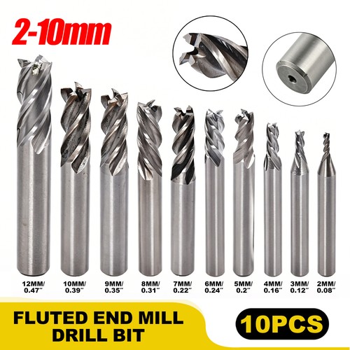 10pcs hss end mill - hss,