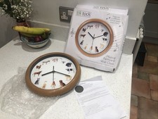 Round Wall Music Clock 25cm Different  Farmyard Animals Sounds Chime On The Hour