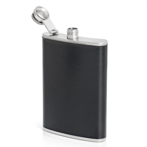 8oz flask black vegan - flask,
