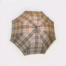 Burberry's Vintage Umbrella / Shooting/walking Stick Nova Check Porsum Logo. Vgc