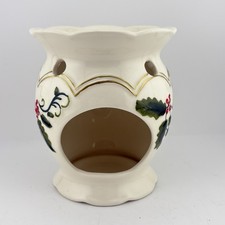 Vintage Style Yankee Candle 5" Tall Oil Wax Melt Burner Christmas Holly Design