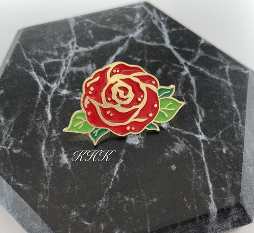 England red rose pin badge - red,
