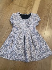 Pink Embossed Flower Design Dress Age 4-5 Years By George