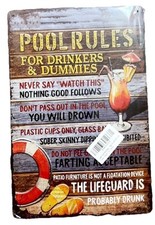 Pool Rules Metal Sign Great
