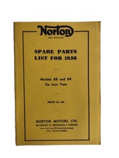 Norton 88 99 Spare Parts List For 1956 Manual Book Norton Vintage Reprint