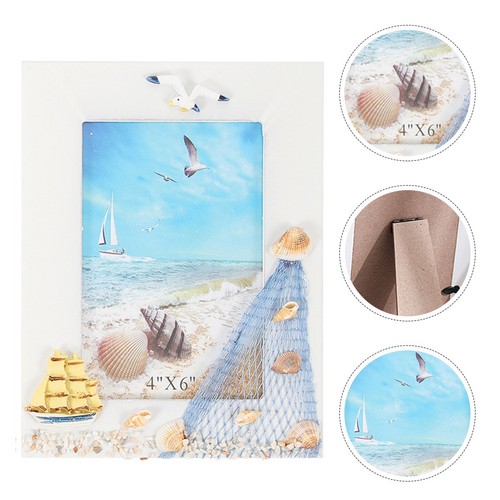 Beach picture frame wooden - beach,