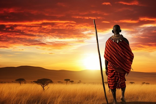 Maasai africa canvas - maasai,