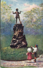 Peter Pan statue Kensington Gardens London Tuck Oilette postcard posted 1925