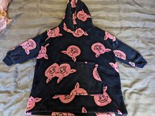 New CHILDS M&S UNISEX PERCY PIG NAVY FLEECE HOODIE Size 5-6 Years OVERSIZE OODIE