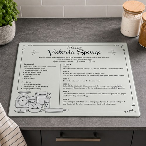 Large glass chopping board - large,