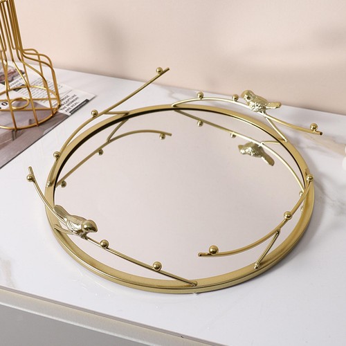 Decorative mirror tray round - tray,