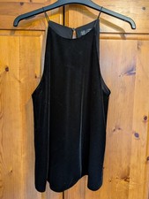 ZARA Ladies Velvet High Neck/Halter Sleeveless Top - Size Medium