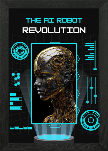 Future female robot framed - future,