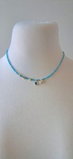 Blue beaded evil - blue, pendant