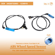 ABS Sensor Rear Left+Right Fit