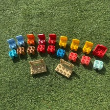 LEGO DUPLO CHAIRS SOFA BENCH STOOLS YELLOW RED BLUE  BUNDLE