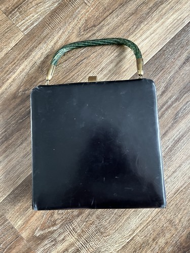 Vintage 1950s black leather - black,