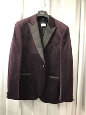 Marks & Spencer Slim Fit Velvet Blazer Jacket UK 42 Short Occassion Dinner Event