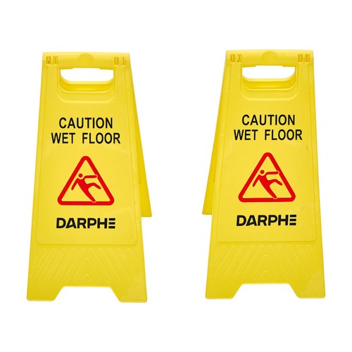 Caution wet floor sign - floor, a