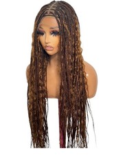 Full Lace Light Brown Bobo Braided Wig Beginner Friendly