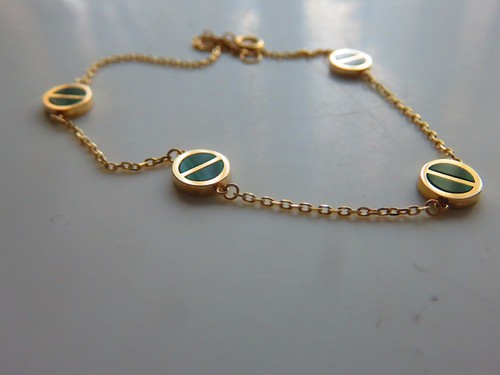 Malachite green screw gold - malachite,