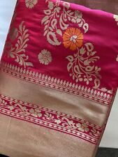 Pink katan Saree No blouse 