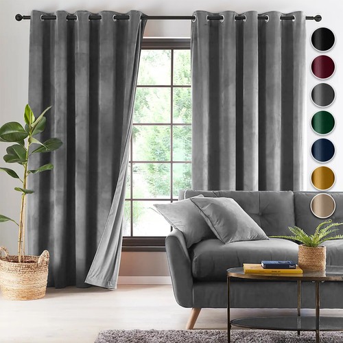 Crushed velvet curtains - crushed,