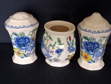 VINTAGE MASONS REGENCY CRUET CRUET SALT PEPPER MUSTARD (25H).