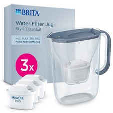 BRITA Water Filter Jug Style Essential 2.4L Blue 3x MAXTRA PRO Pure Performance