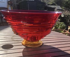A Ruby Red Glass Bowl with