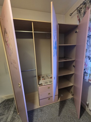 Pink children wardrobe with - pink,