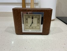 Vintage Wooden Art Deco Style Electric Smiths Clock