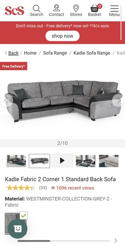 Scs grey corner sofa - grey,