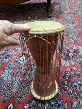 VINTAGE AFRICAN TALKING DRUM TRIBAL ARTISAN HANDMADE KENYA AFRICA